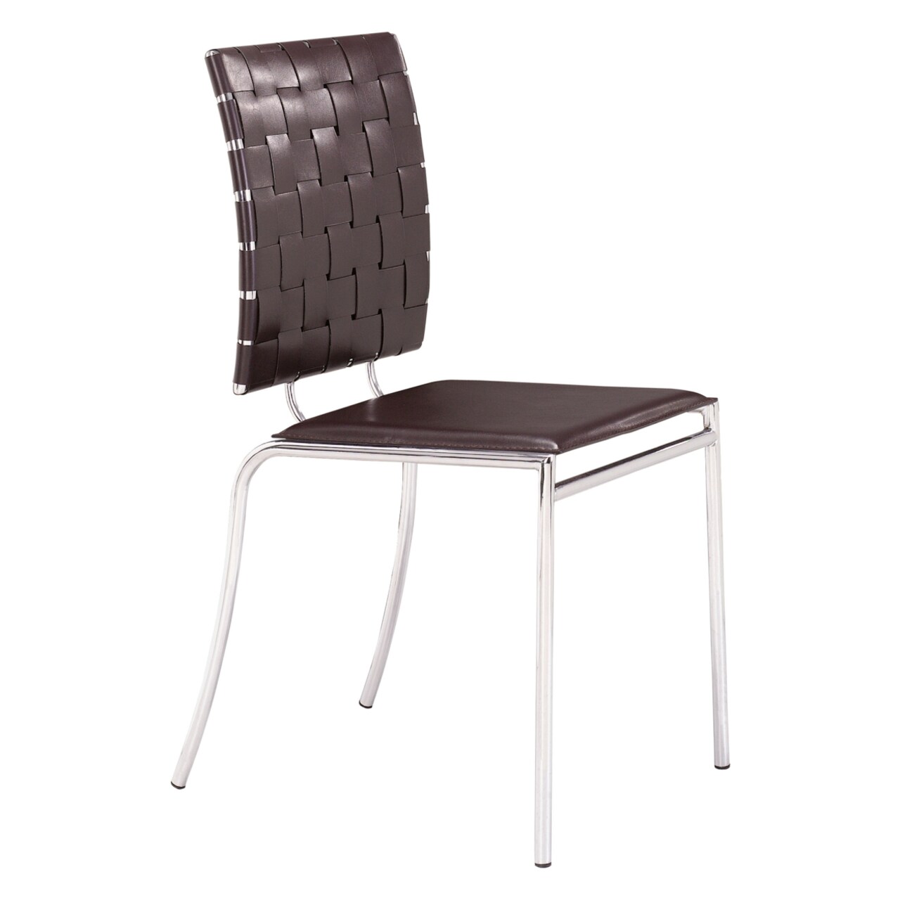 Criss Cross Dining Chair Set Of 4 Adjustable Height Polyurethane Chrome Frame